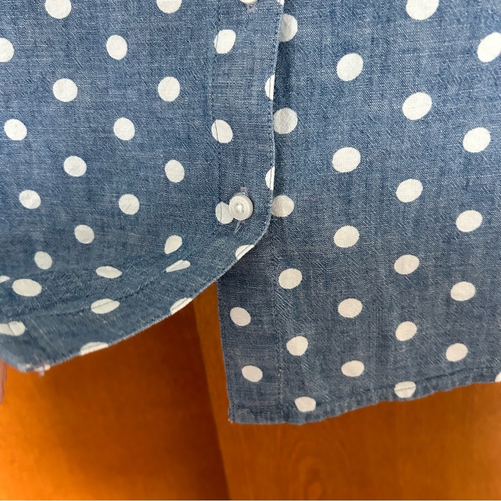 Tommy Hilfiger Polka Dot Chambray Button Up Tank Top Size Large - Picture 5 of 10